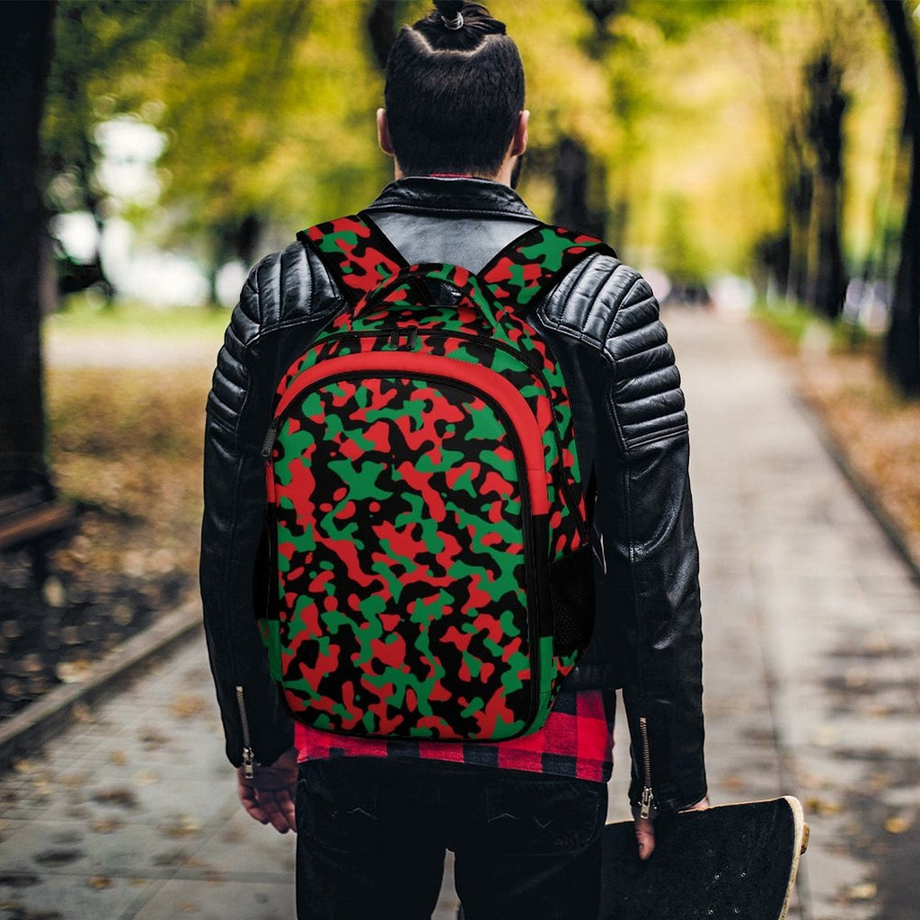 Pan African Flag Camo Casual Backpack - Conscious Apparel Store