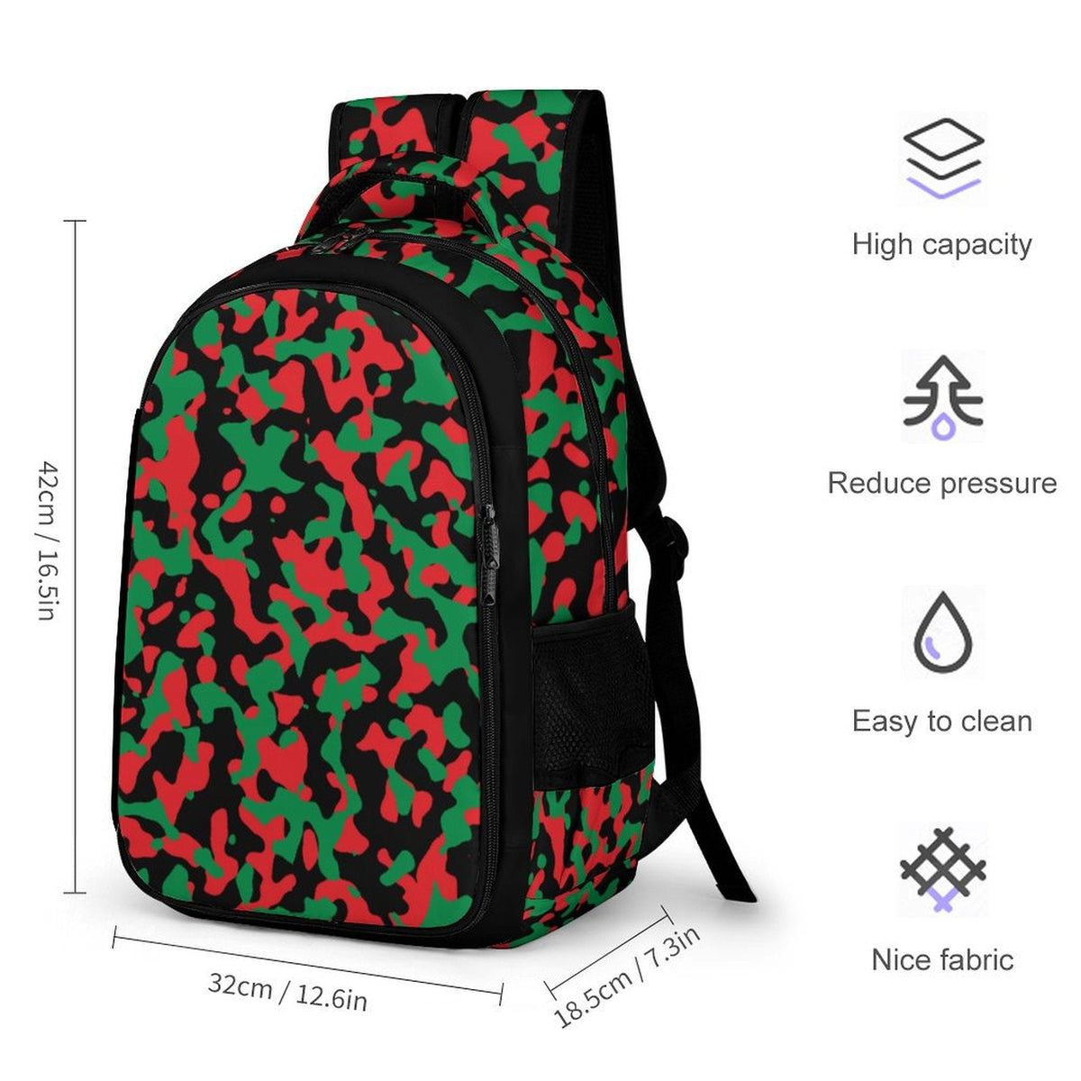 Pan African Flag Camo Casual Backpack - Conscious Apparel Store