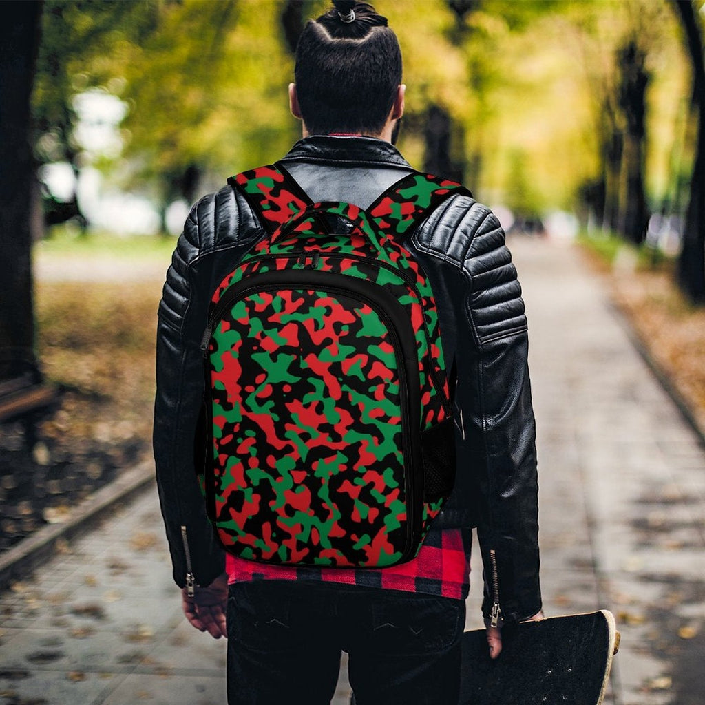 Pan African Flag Camo Casual Backpack - Conscious Apparel Store