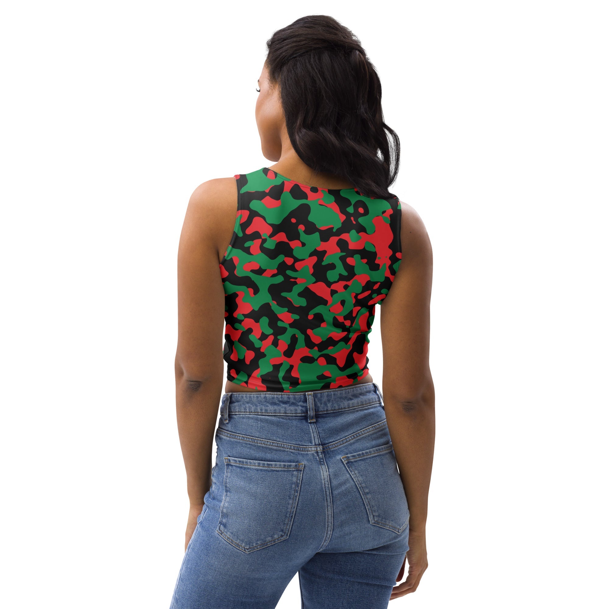 Pan African Flag Camo Crop Top - Conscious Apparel Store