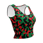 Pan African Flag Camo Crop Top - Conscious Apparel Store