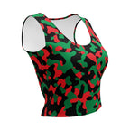 Pan African Flag Camo Crop Top - Conscious Apparel Store