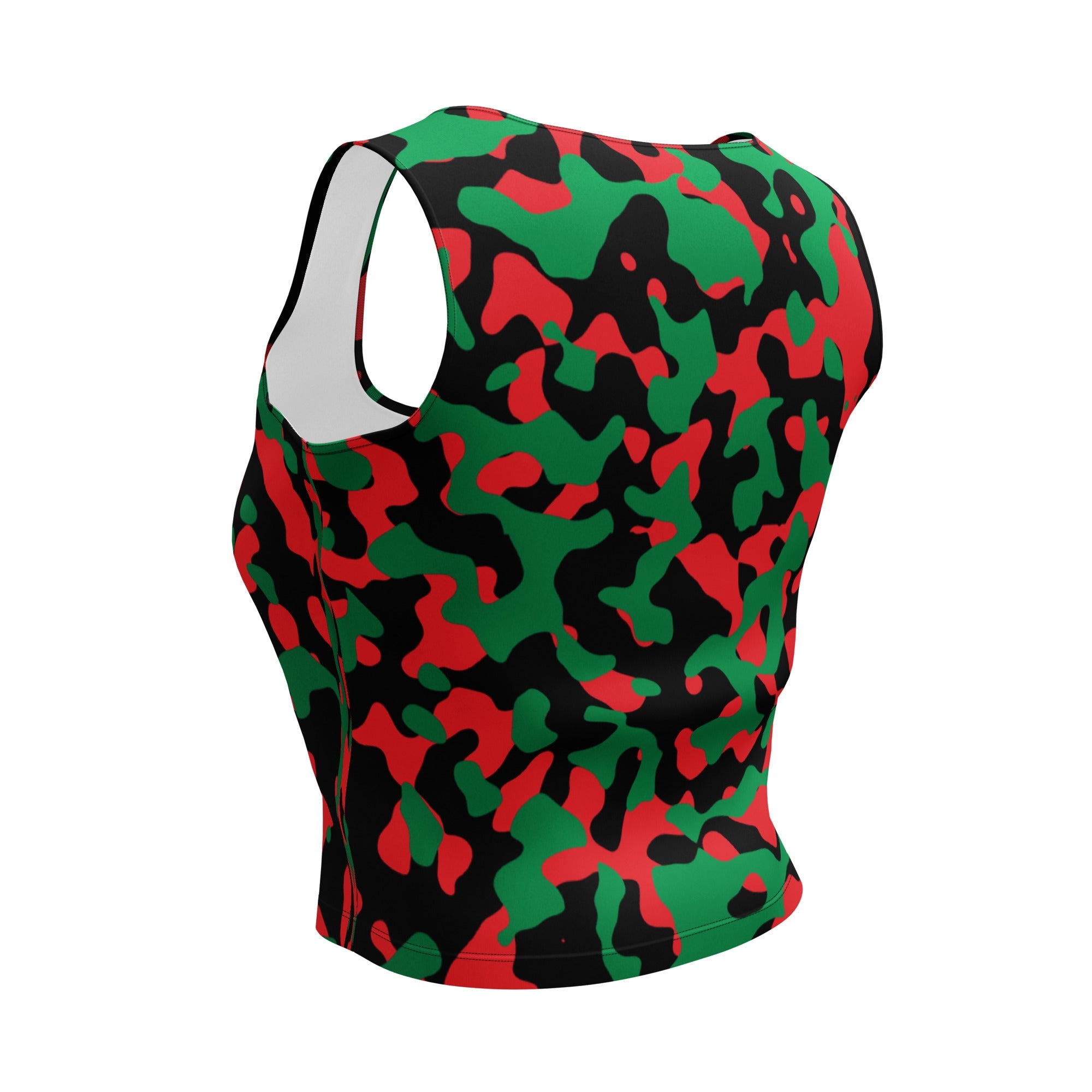 Pan African Flag Camo Crop Top - Conscious Apparel Store