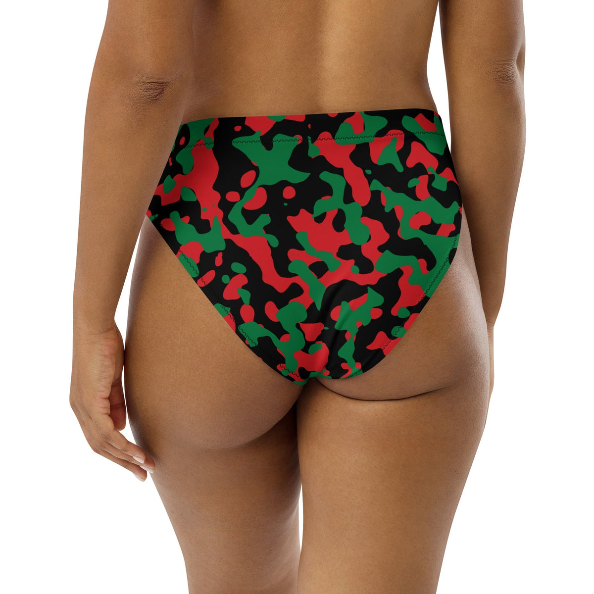 Pan African Flag Camo high-waisted bikini bottom - Conscious Apparel Store