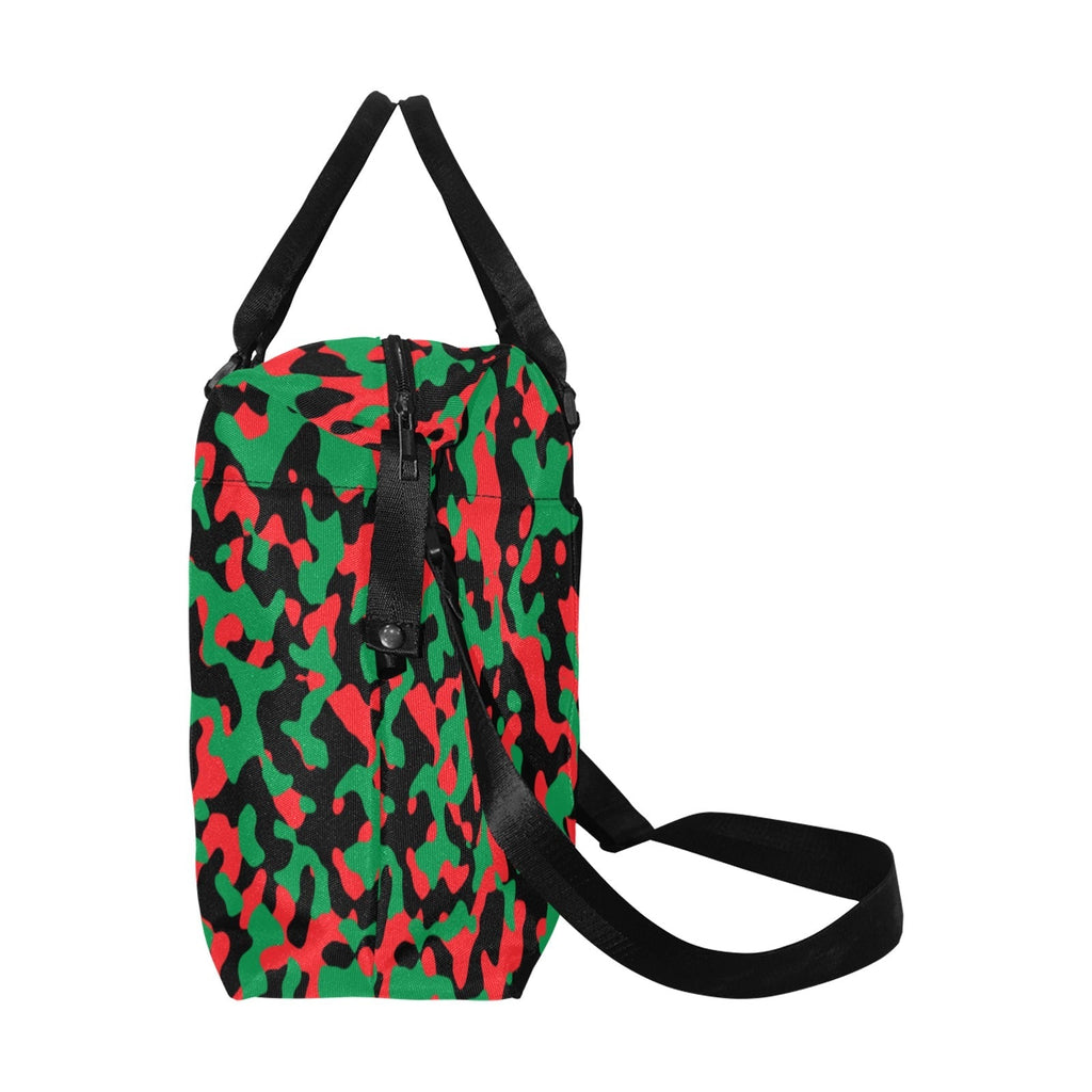 Pan African Flag Camo Large Capacity Duffle Bag - Conscious Apparel Store