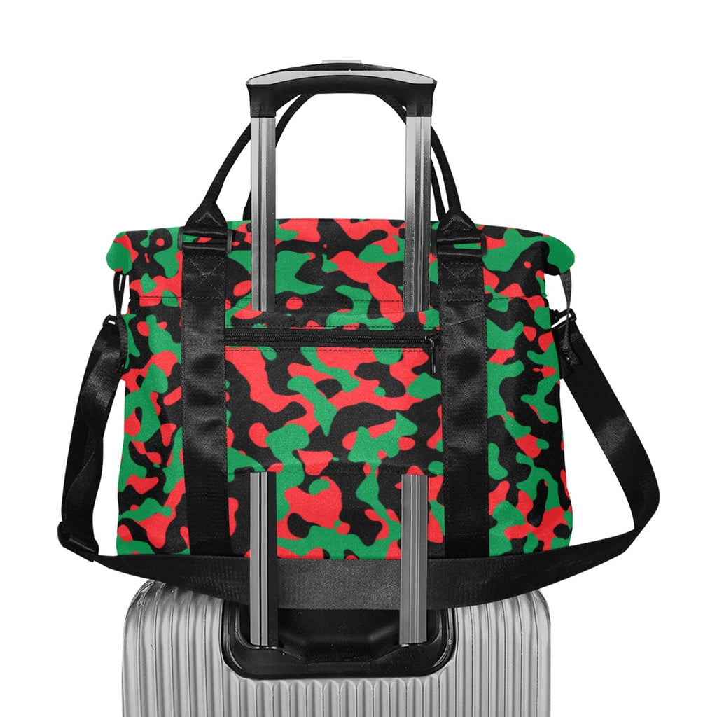 Pan African Flag Camo Large Capacity Duffle Bag - Conscious Apparel Store