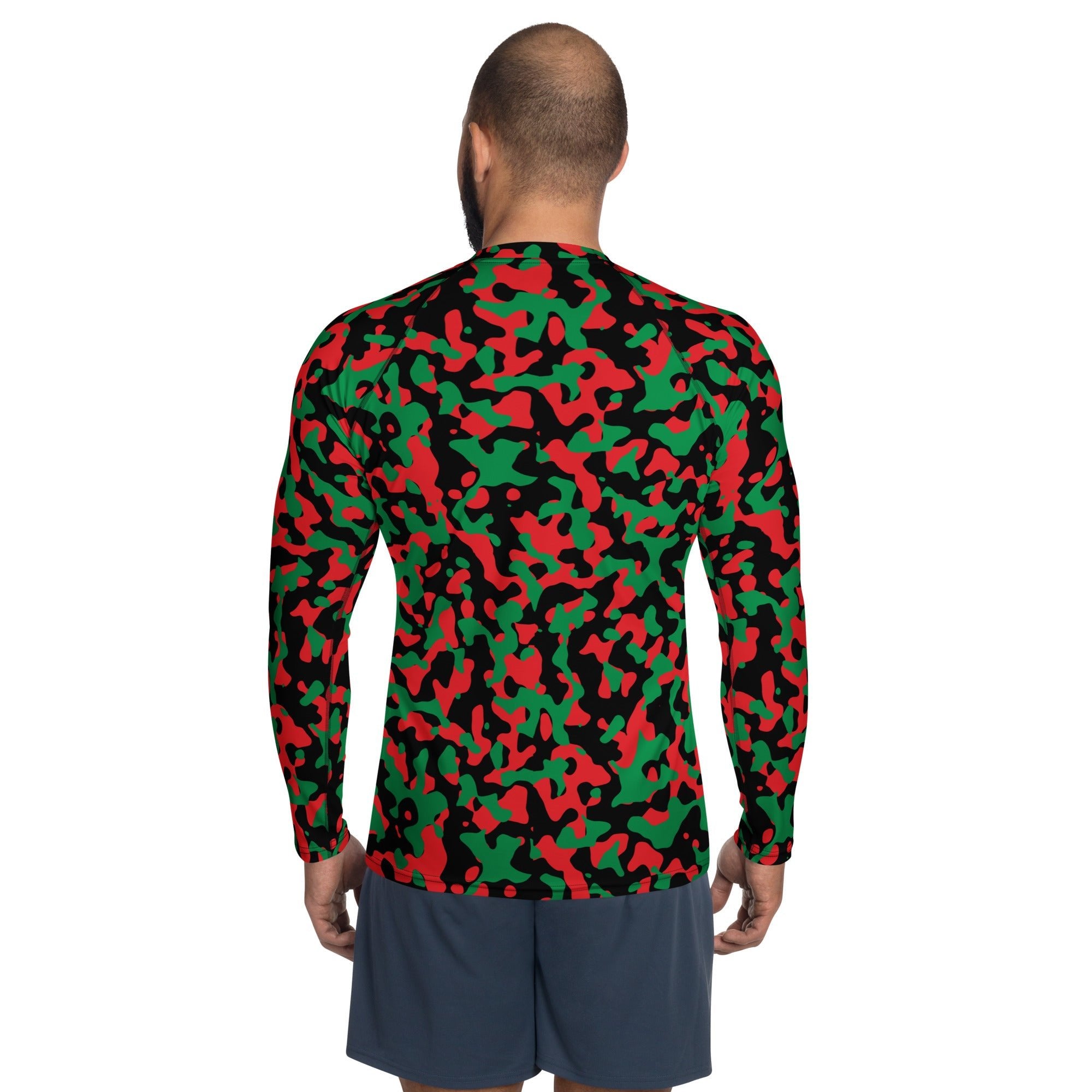 Pan African Flag Camo Men's Rash Guard - Conscious Apparel Store