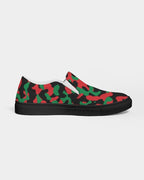 Pan African Flag Camo Men's Slip-On Canvas Shoe - Black - Conscious Apparel Store
