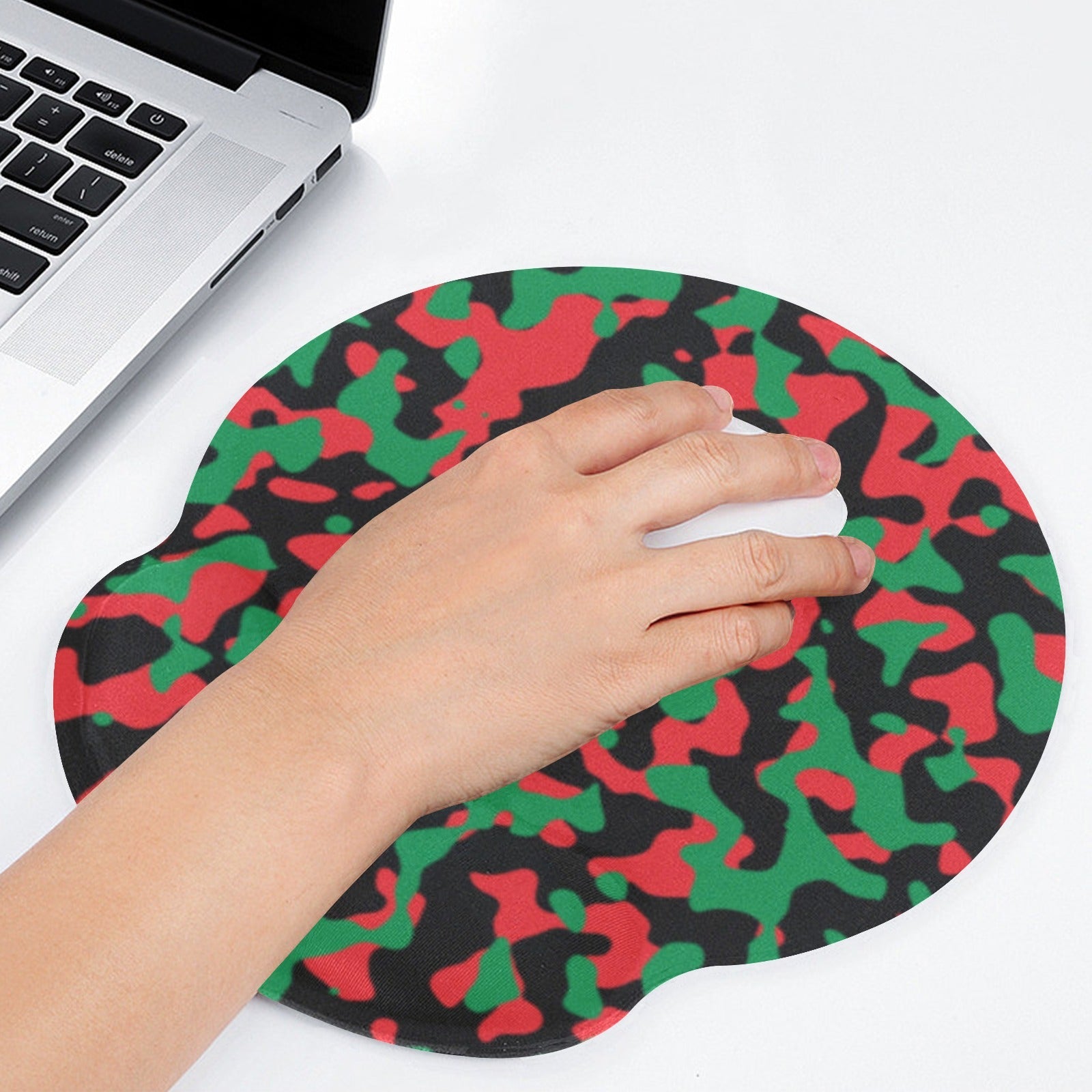 Pan African Flag Camo Mouse Pad with Wrist Rest Support - Conscious Apparel Store
