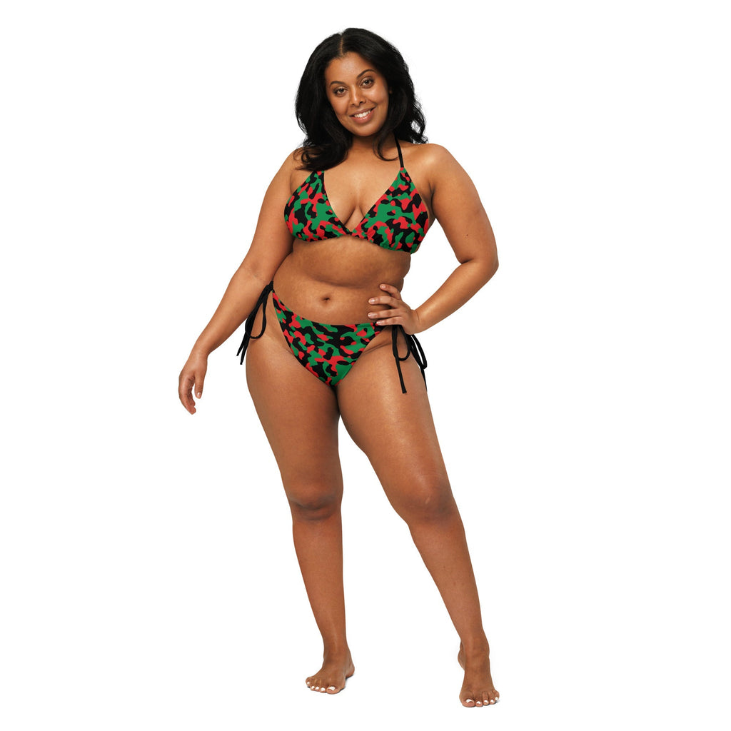Pan African Flag Camo String bikini - Conscious Apparel Store