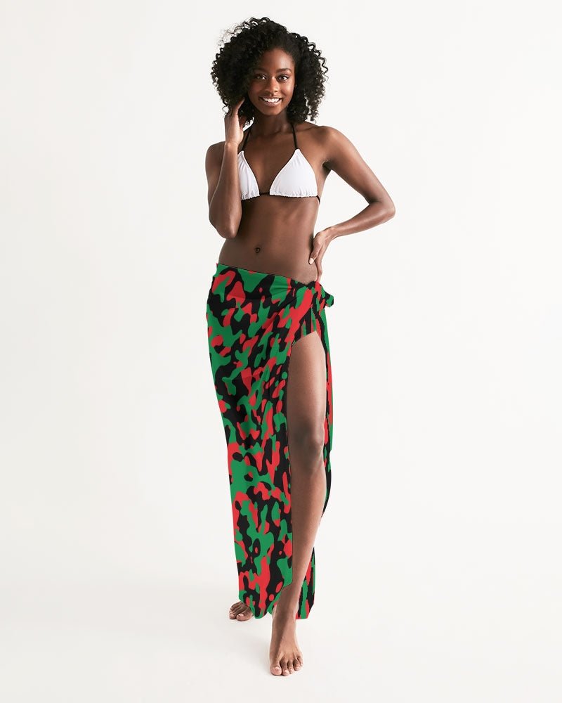 Pan African Flag Camo Swim Cover Up - Conscious Apparel Store