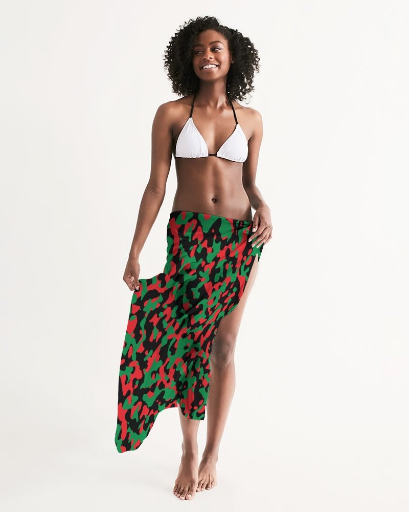 Pan African Flag Camo Swim Cover Up - Conscious Apparel Store