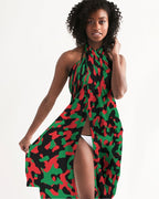 Pan African Flag Camo Swim Cover Up - Conscious Apparel Store