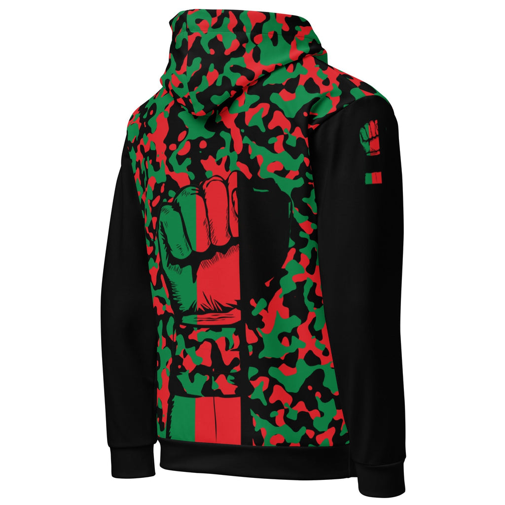 Pan African Flag Camo Unisex Pullover Hoodie - Conscious Apparel Store