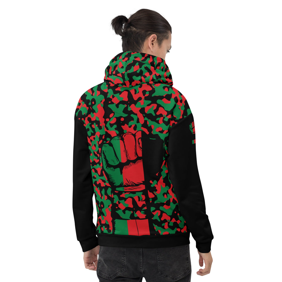 Pan African Flag Camo Unisex Pullover Hoodie - Conscious Apparel Store