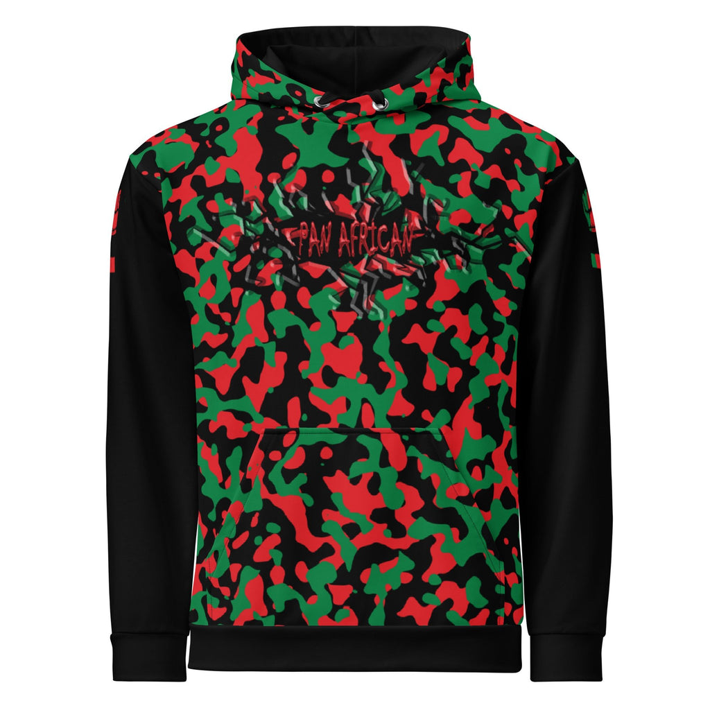 Pan African Flag Camo Unisex Pullover Hoodie - Conscious Apparel Store