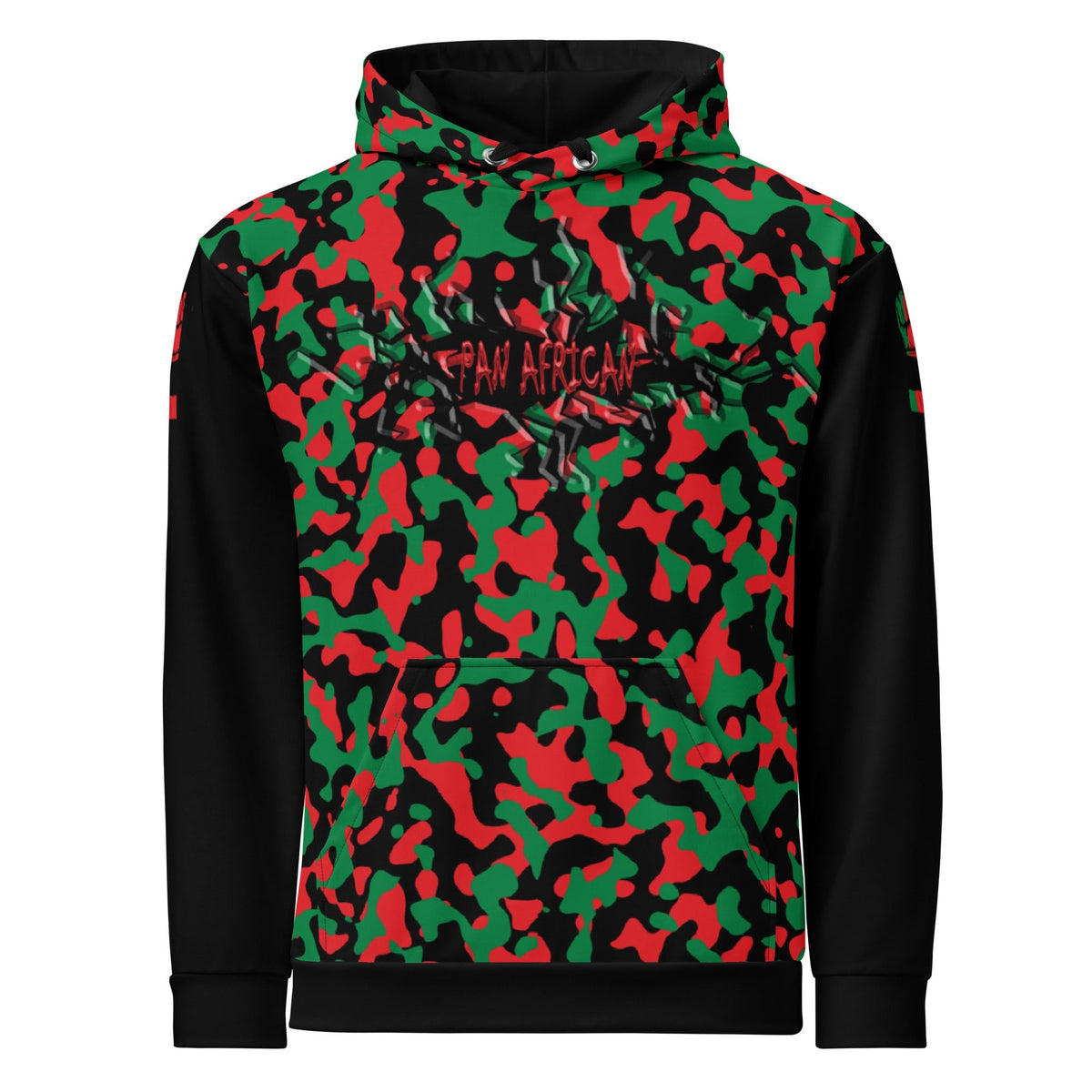 Pan African Flag Camo Unisex Pullover Hoodie - Conscious Apparel Store
