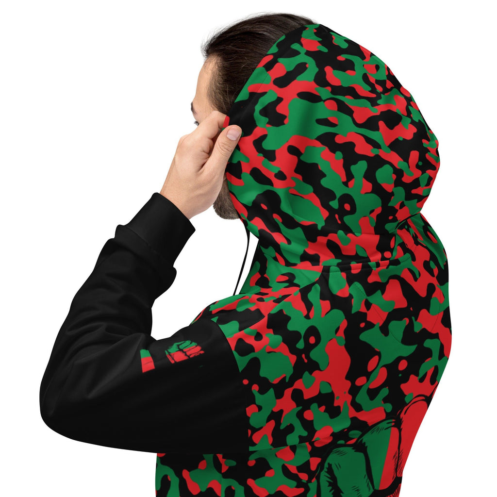 Pan African Flag Camo Unisex Pullover Hoodie - Conscious Apparel Store
