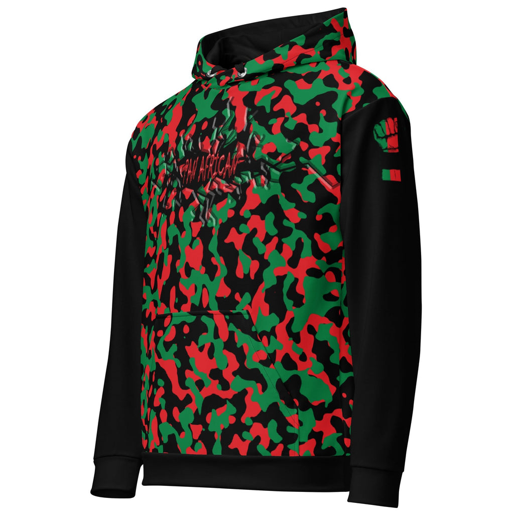 Pan African Flag Camo Unisex Pullover Hoodie - Conscious Apparel Store