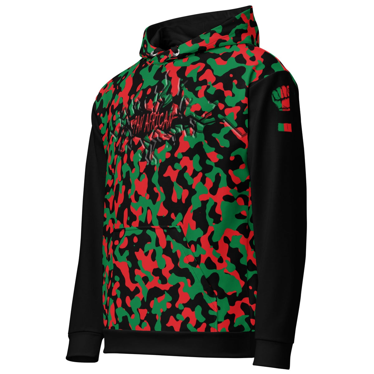 Pan African Flag Camo Unisex Pullover Hoodie - Conscious Apparel Store