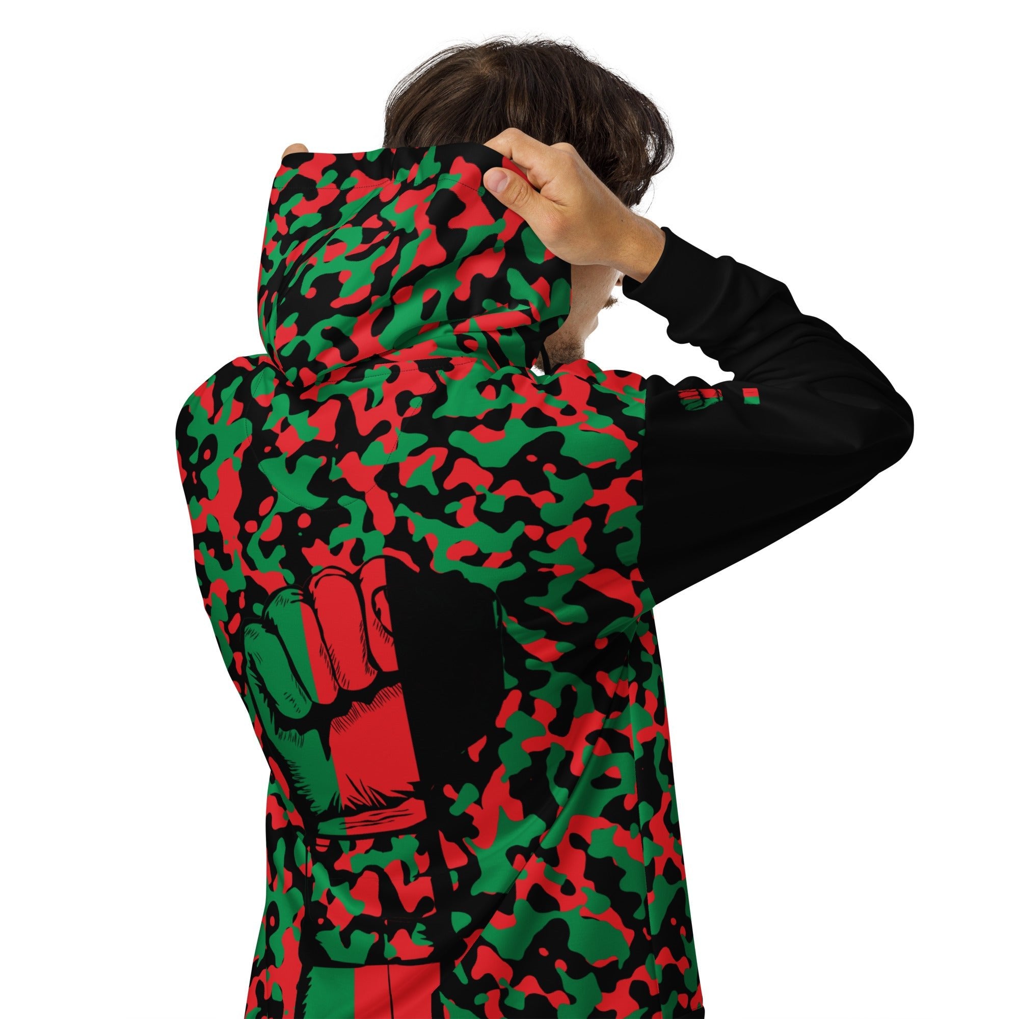 Pan African Flag Camo Unisex zip hoodie - Conscious Apparel Store