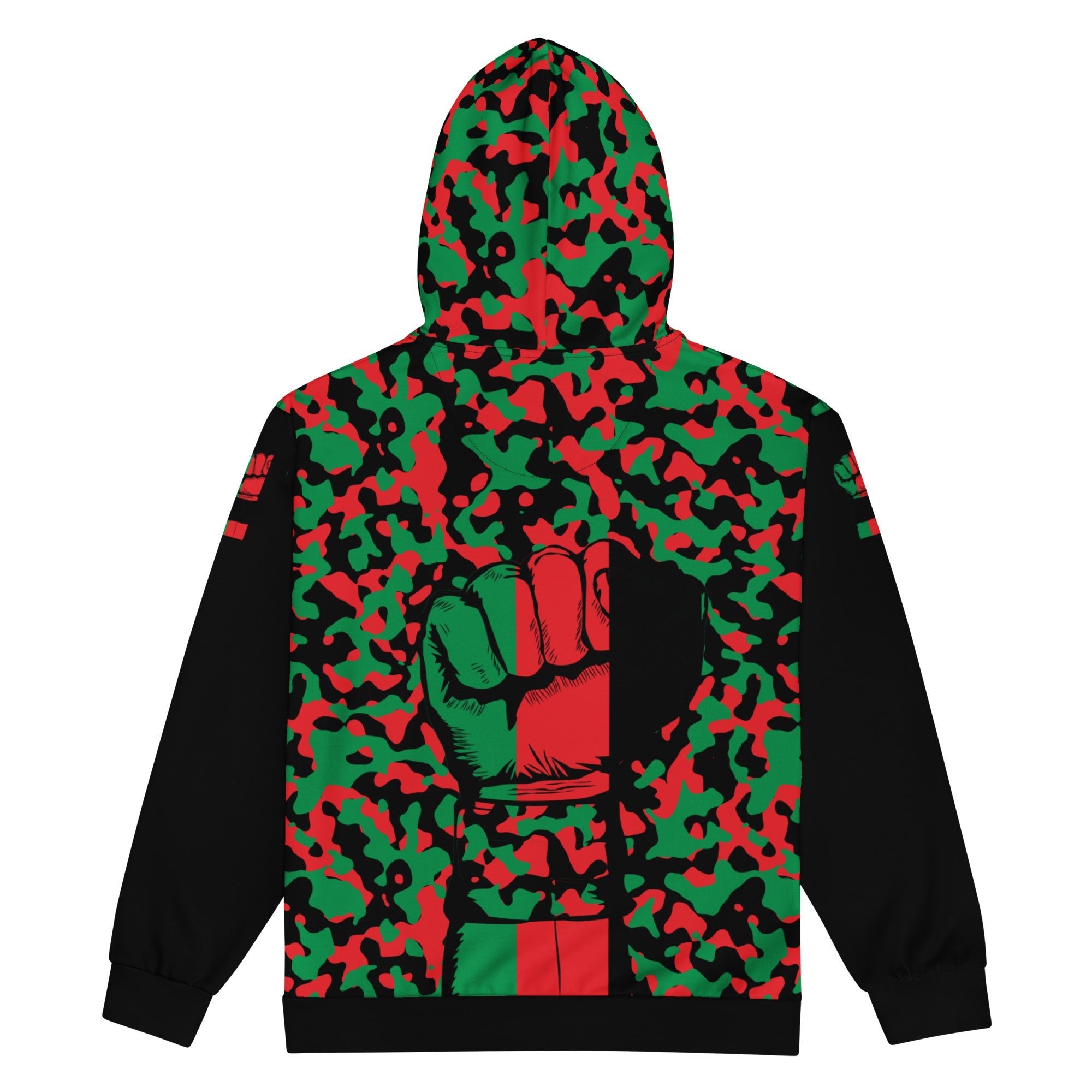Pan African Flag Camo Unisex zip hoodie - Conscious Apparel Store