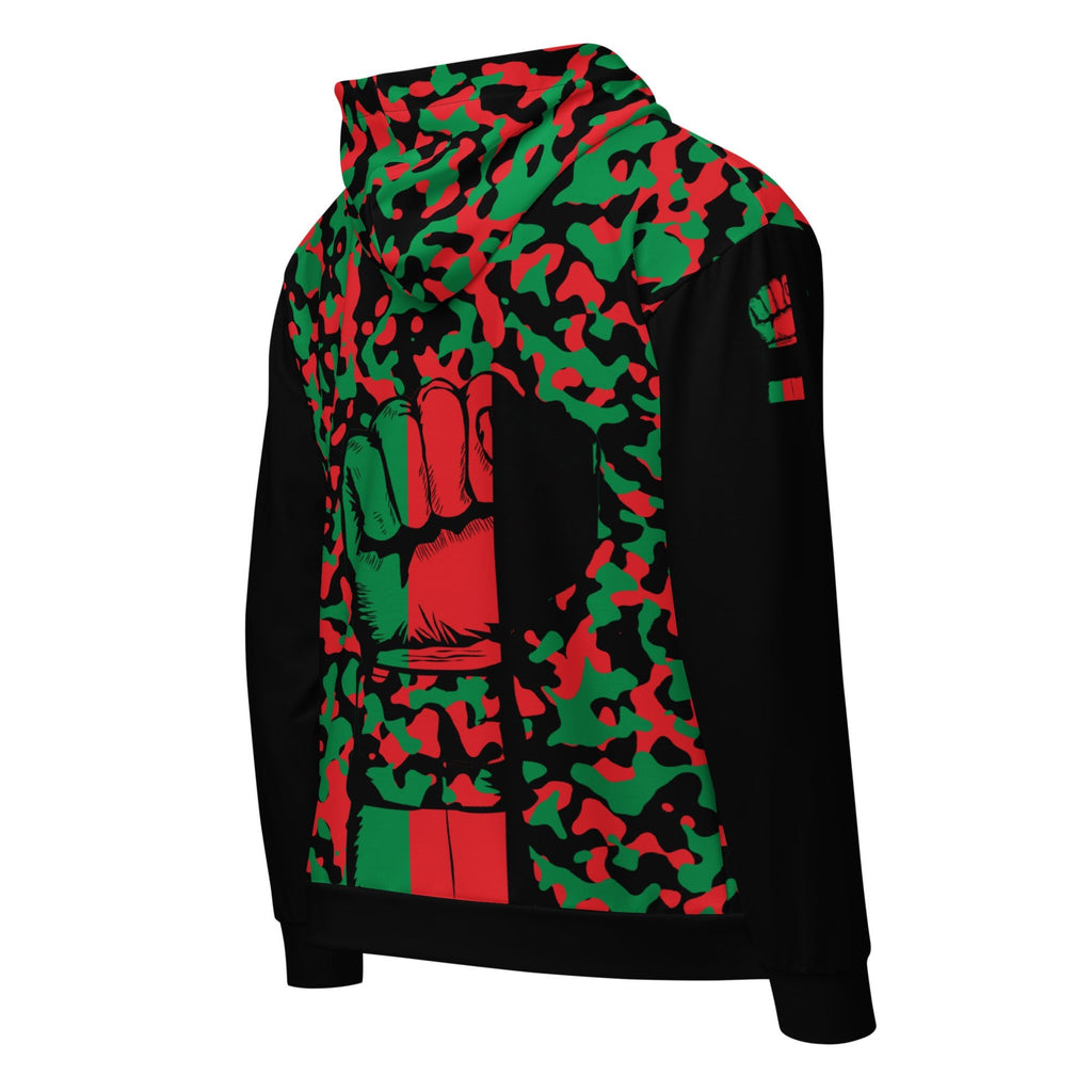 Pan African Flag Camo Unisex zip hoodie - Conscious Apparel Store