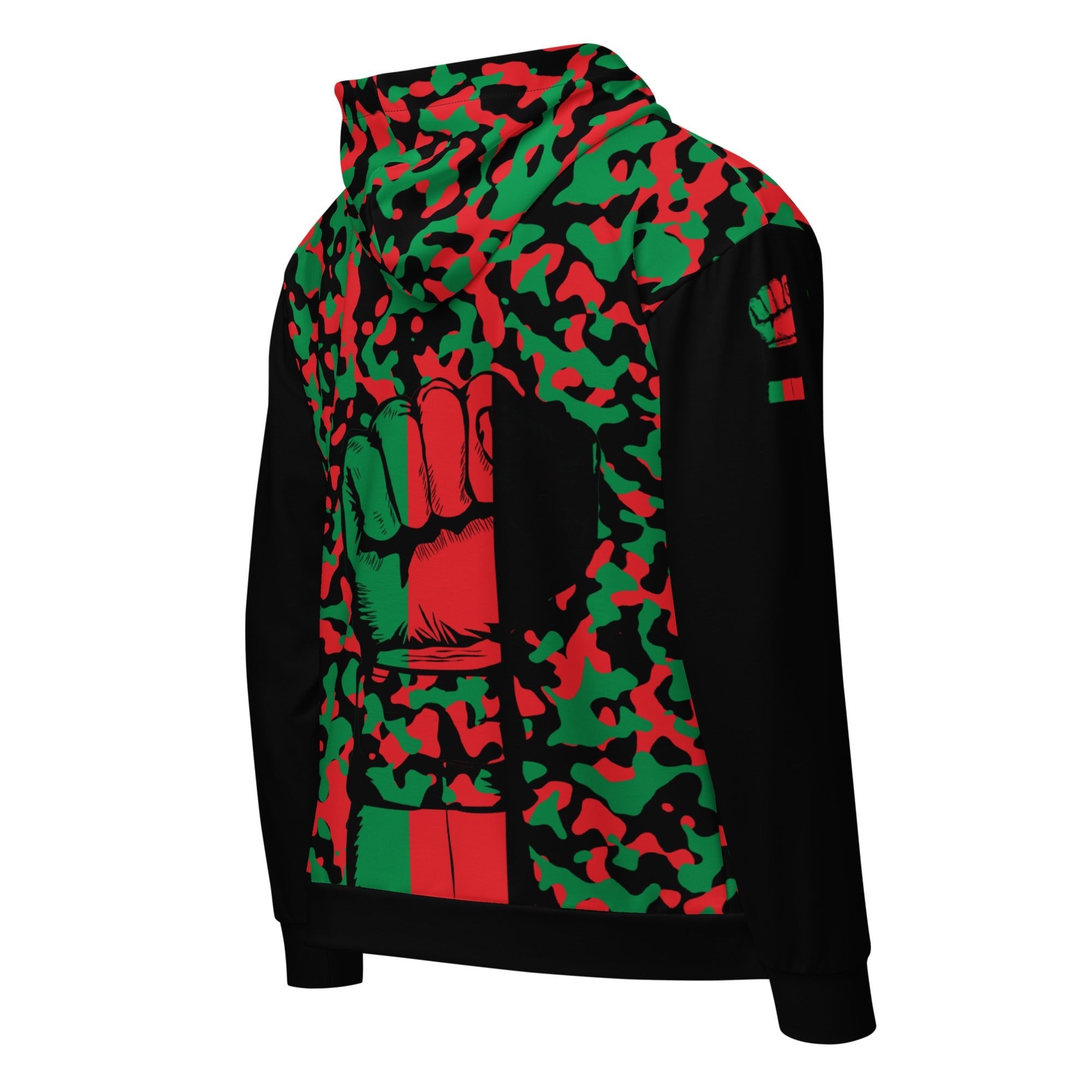 Pan African Flag Camo Unisex zip hoodie - Conscious Apparel Store