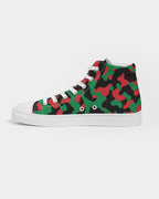 Pan African Flag Camo Women's Hightop Canvas Shoe - Conscious Apparel Store
