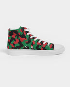 Pan African Flag Camo Women's Hightop Canvas Shoe - Conscious Apparel Store