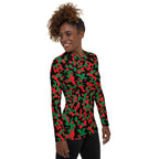 Pan African Flag Camo Women's Rash Guard - Conscious Apparel Store