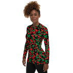 Pan African Flag Camo Women's Rash Guard - Conscious Apparel Store