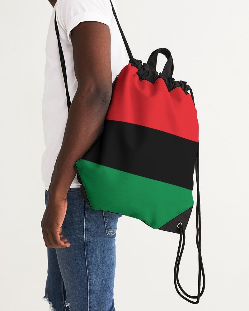 Pan African Flag Canvas Drawstring Bag - Conscious Apparel Store