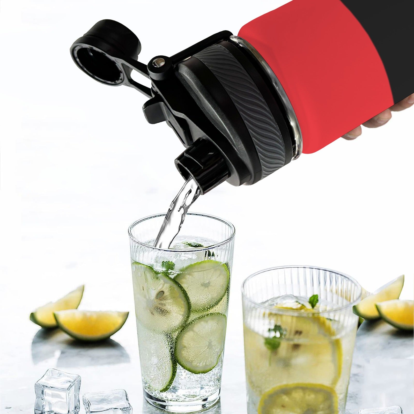 Pan African Flag Insulated Water Bottle with Dual - Use Lid (18oz) - Conscious Apparel Store