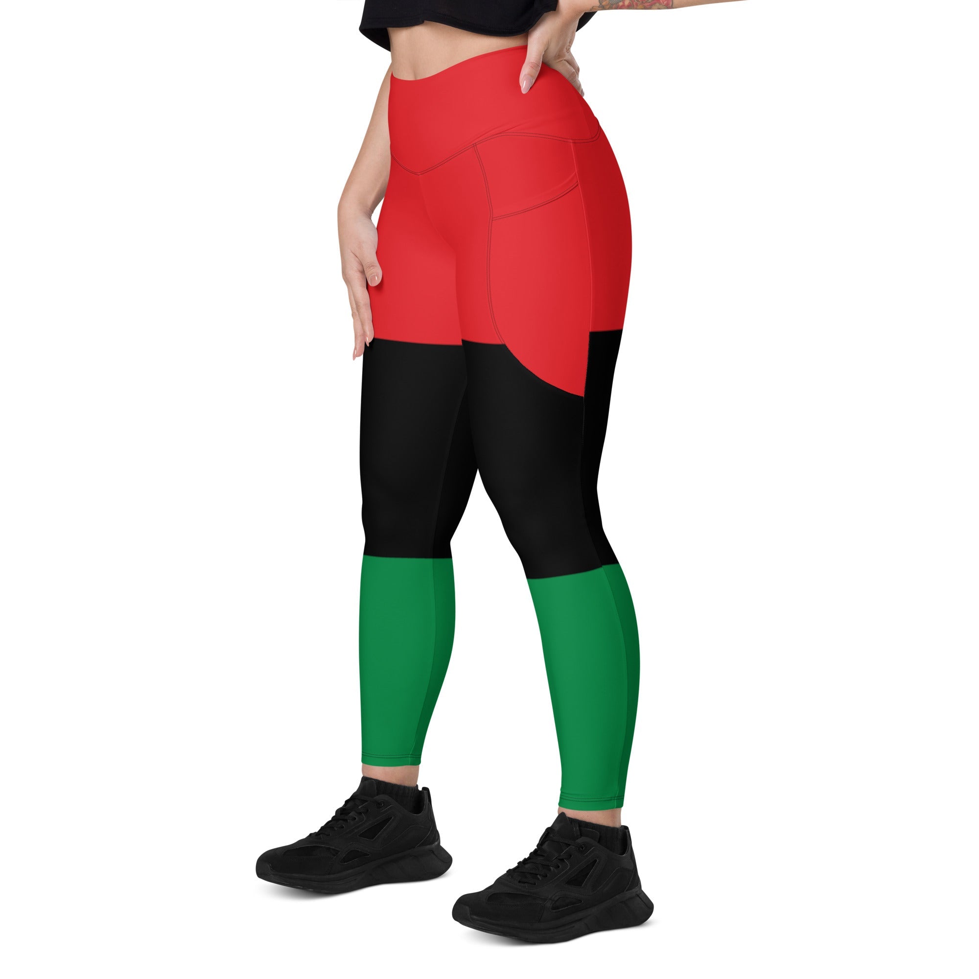 Pan African Flag Leggings with pockets - Conscious Apparel Store