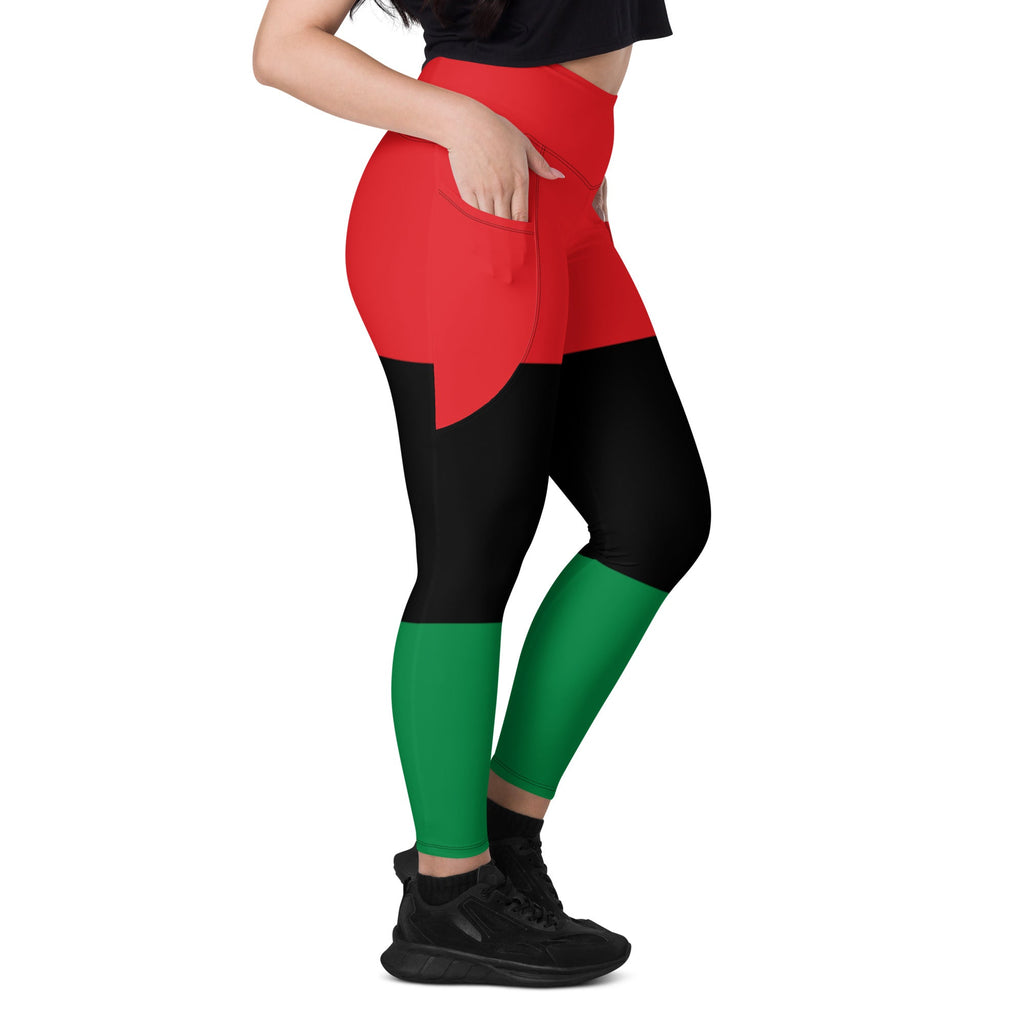 Pan African Flag Leggings with pockets - Conscious Apparel Store