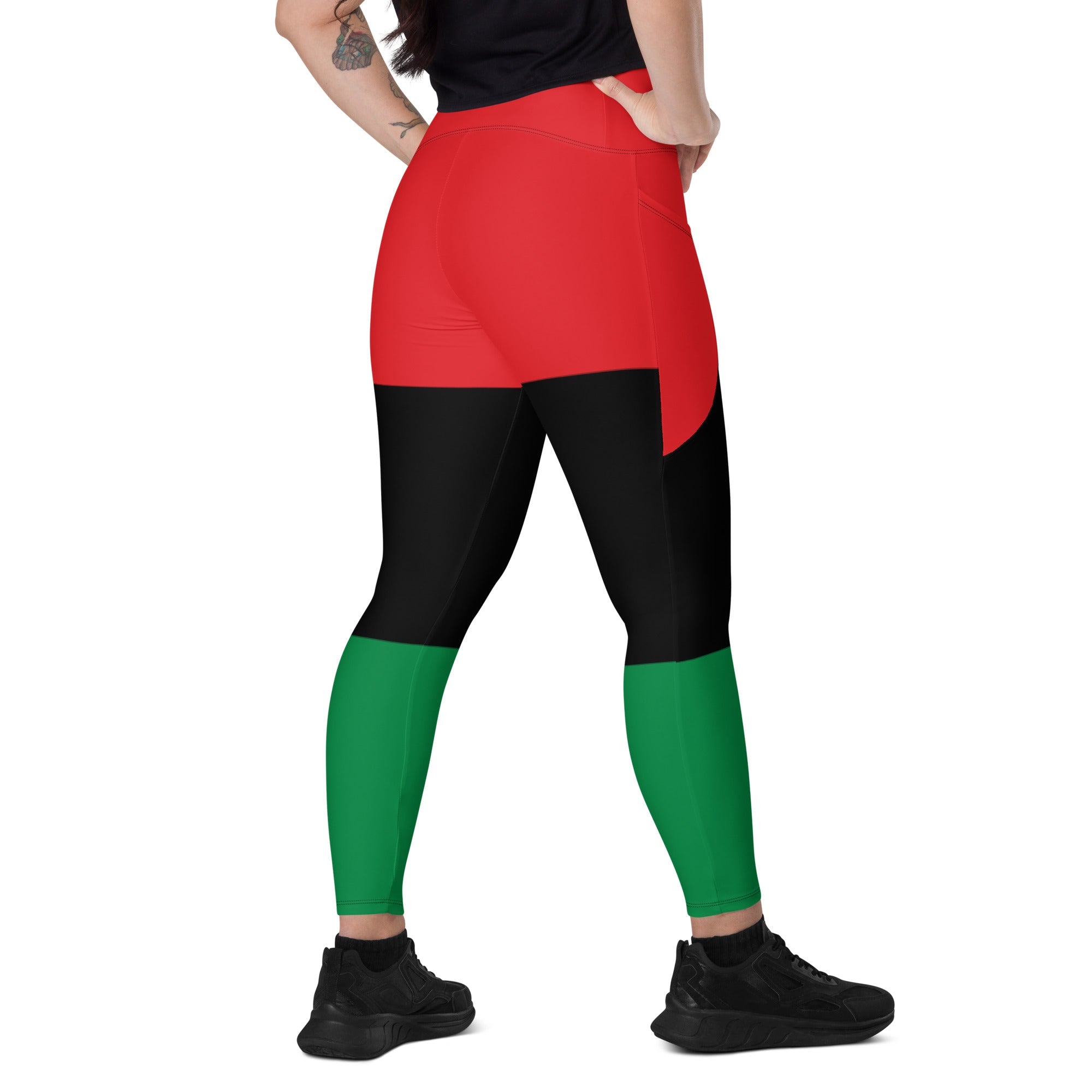 Pan African Flag Leggings with pockets - Conscious Apparel Store