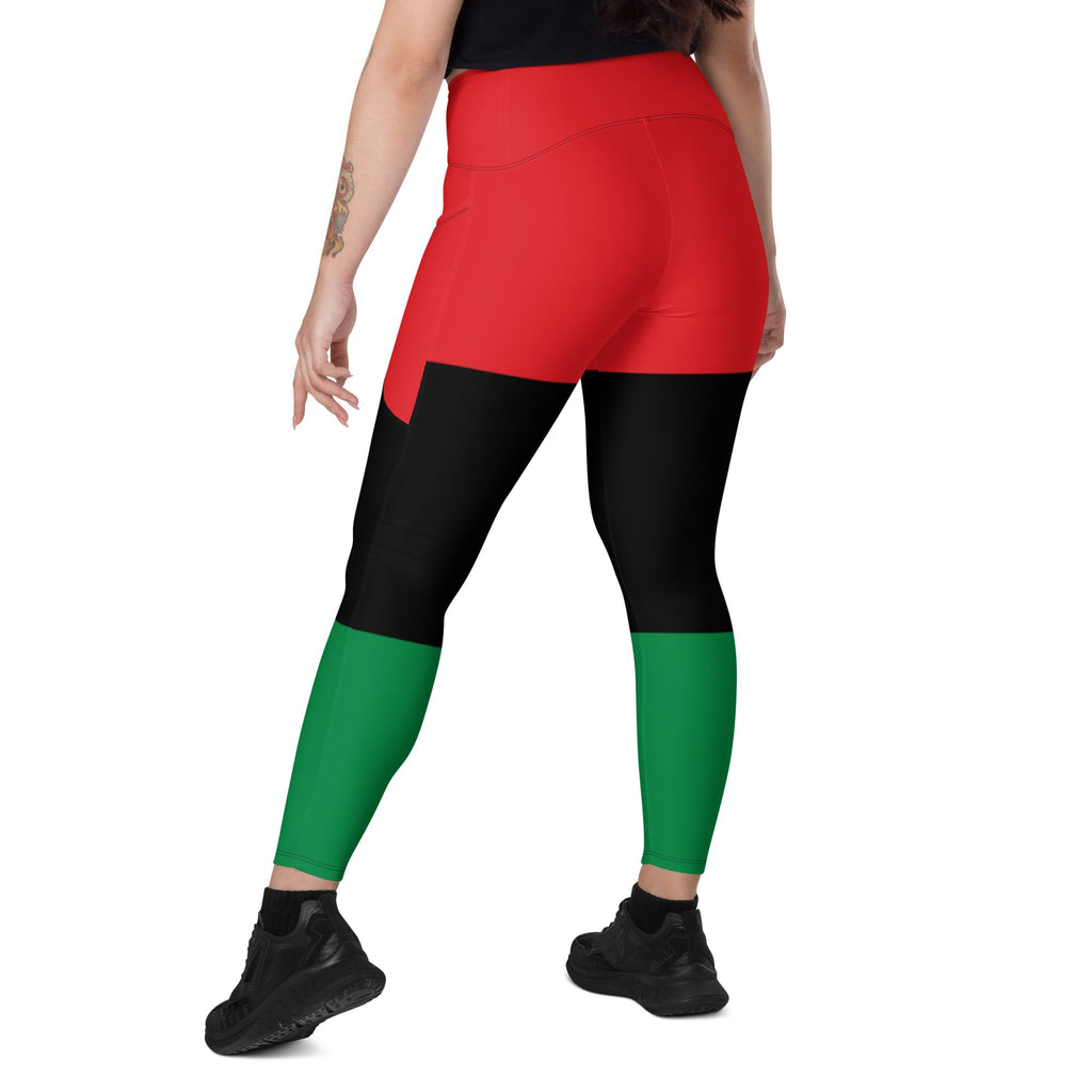 Pan African Flag Leggings with pockets - Conscious Apparel Store