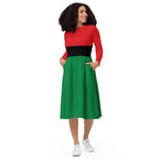 Pan African Flag long sleeve midi dress - Conscious Apparel Store