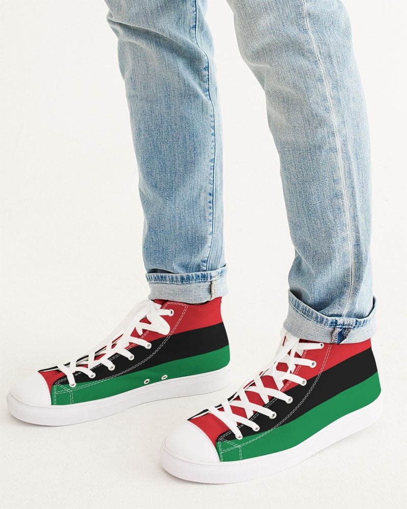 Pan African Flag Men's Hightop Canvas Shoe - Conscious Apparel Store