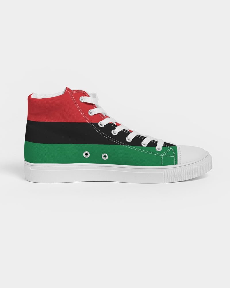 Pan African Flag Men's Hightop Canvas Shoe - Conscious Apparel Store