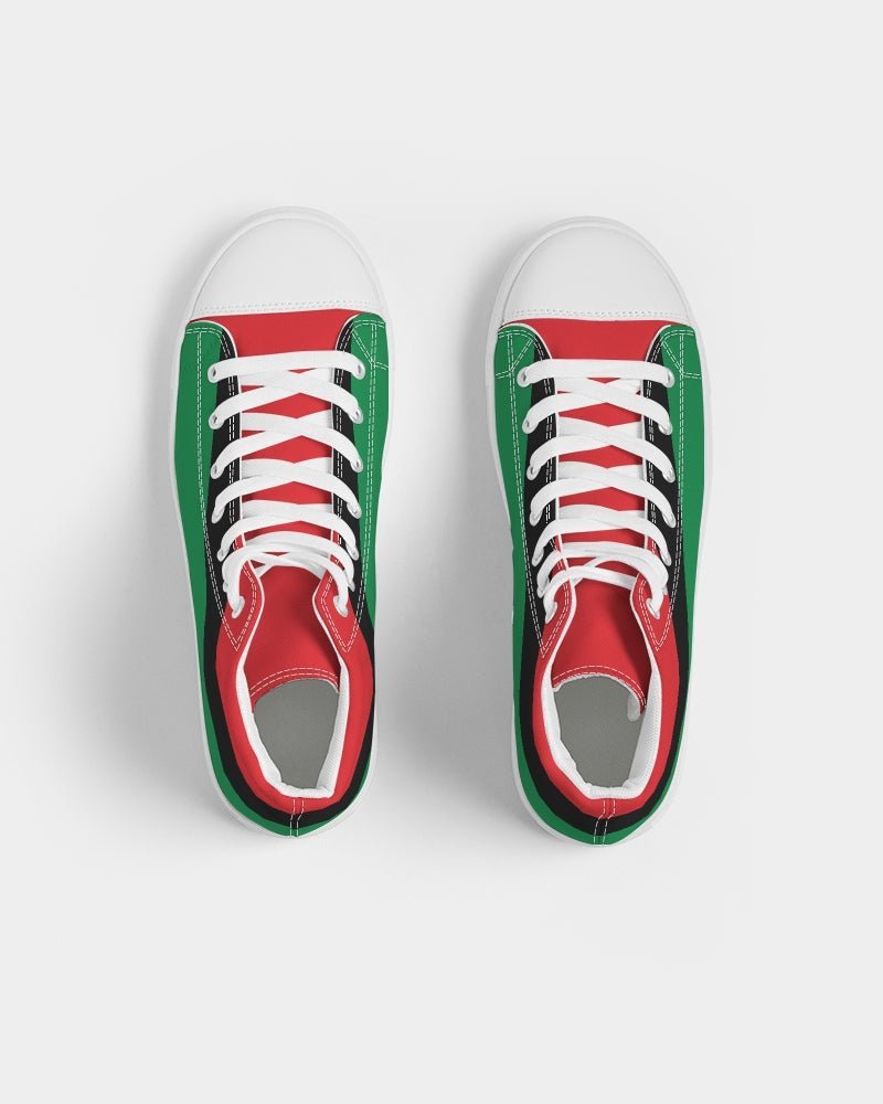 Pan African Flag Men's Hightop Canvas Shoe - Conscious Apparel Store