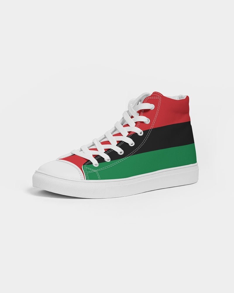 Pan African Flag Men's Hightop Canvas Shoe - Conscious Apparel Store