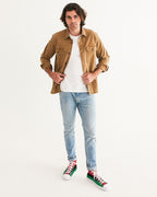 Pan African Flag Men's Hightop Canvas Shoe - Conscious Apparel Store