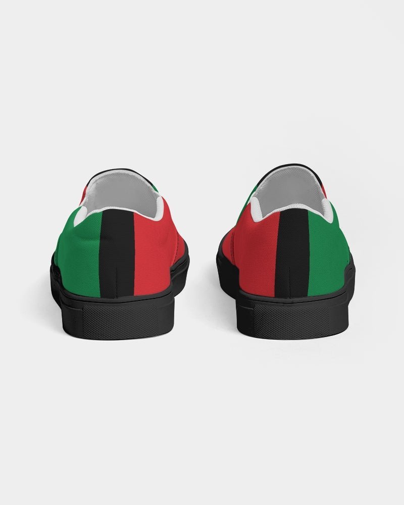 Pan African Flag Men's Slip-On Canvas Shoe - Black - Conscious Apparel Store