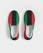 Pan African Flag Men's Slip - On Canvas Shoe - Black - Conscious Apparel Store