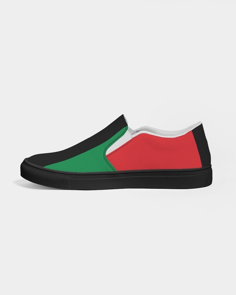 Pan African Flag Men's Slip-On Canvas Shoe - Black - Conscious Apparel Store