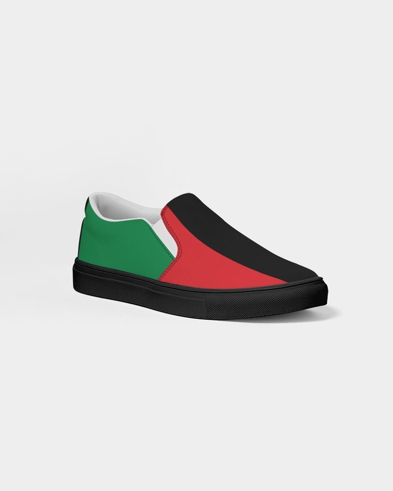 Pan African Flag Men's Slip-On Canvas Shoe - Black - Conscious Apparel Store