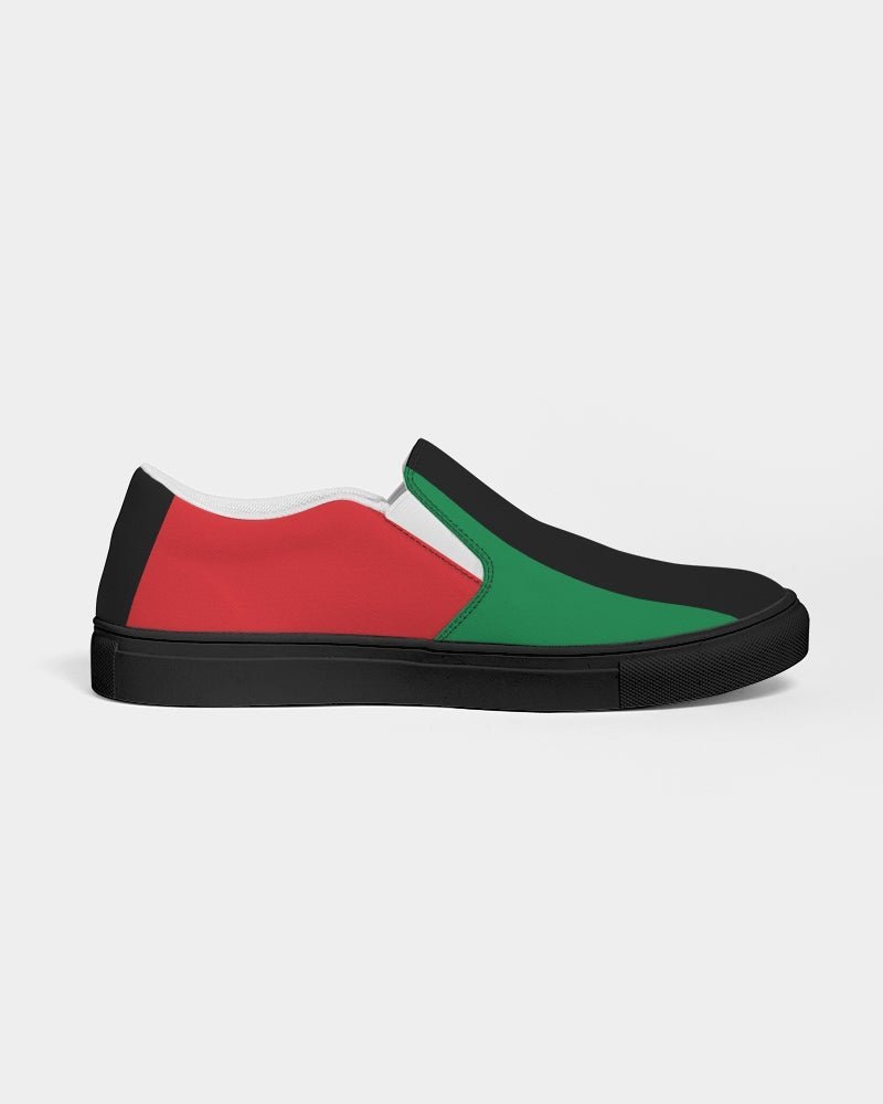 Pan African Flag Men's Slip-On Canvas Shoe - Black - Conscious Apparel Store