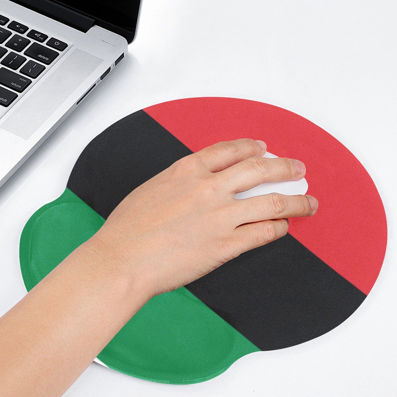 Pan African Flag Mouse Pad with Wrist Rest Support - Conscious Apparel Store